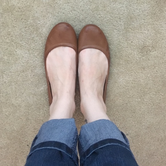 Cognac ballet flats