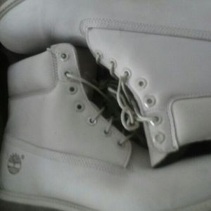 White mens timberland boots
