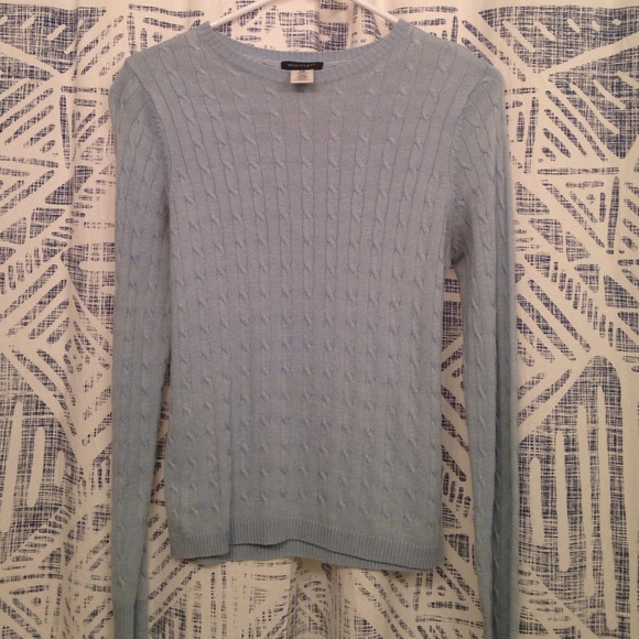 Sky Blue Cable Knit Sweater