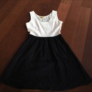 Black and white lace dress