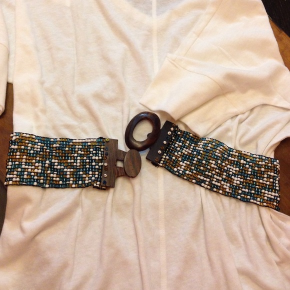Beaded Wooden Belt - Picture 2 of 4