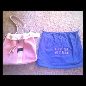 Stuart Weitzman suede rose bag NWT