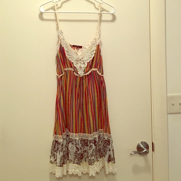 Hazel Stripe Dress with lace