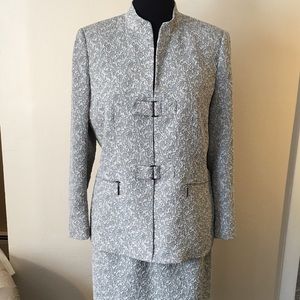 Kasper ivory and black dress suit