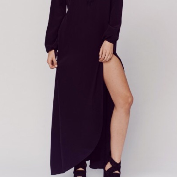 ๐โจHPโจ FL&L Black Santa Cruz Silk Maxi Dress - Picture 3 of 4