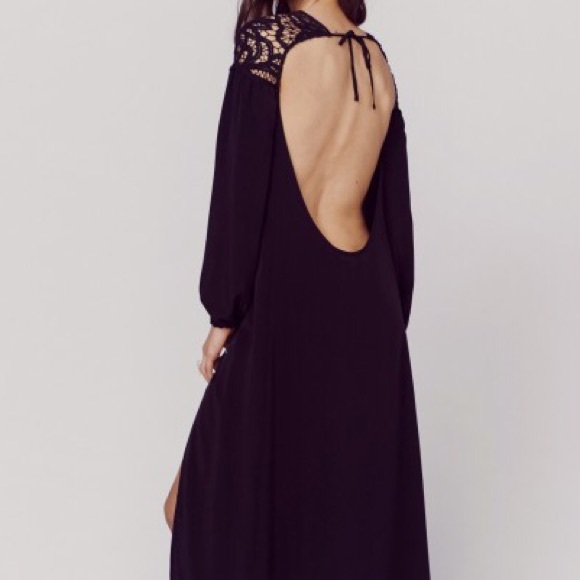 ๐โจHPโจ FL&L Black Santa Cruz Silk Maxi Dress - Picture 4 of 4