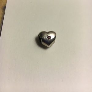 Pandora heart with ruby stone charm