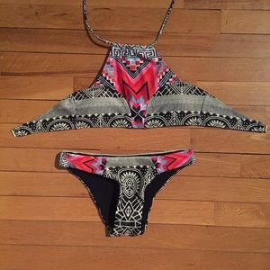 High neck bikini swim suit set