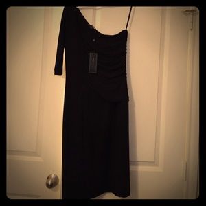 NWT BCBG one shoulder rouched cocktail dress