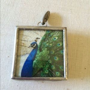 Peacock Fleur De Lis- Jewel Kade Charm