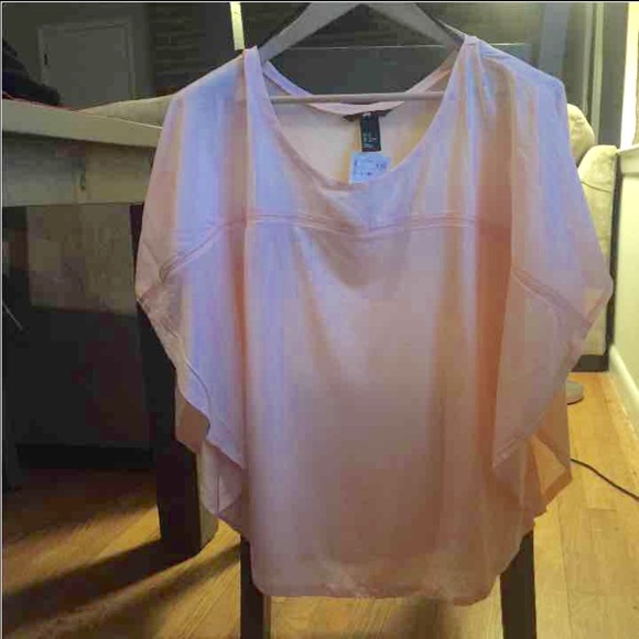 H&M pink winged sleeve top
