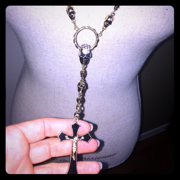 Also punk/goth rosary like necklace  in gold