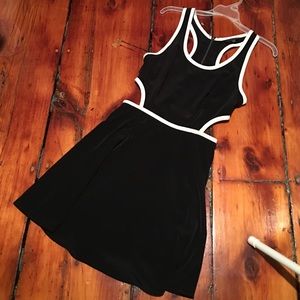 Express black and white contrast dress