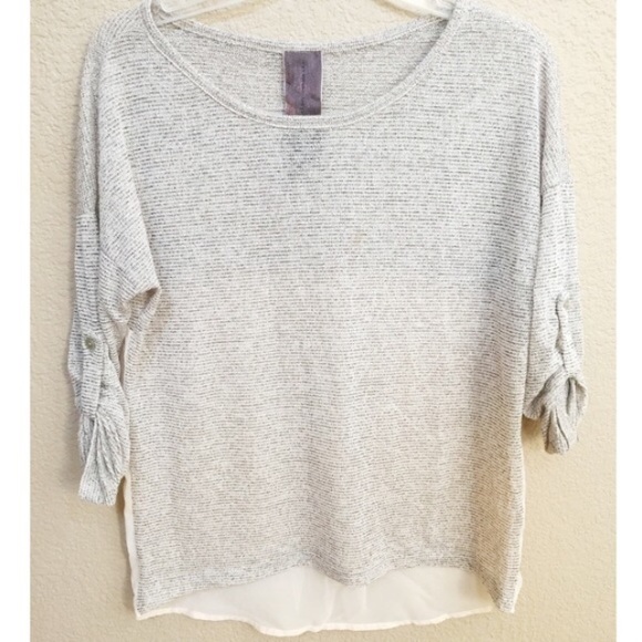 Knit And Sheer Cream Colored Top