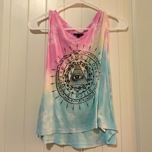 Tie dye cropped muscle tank