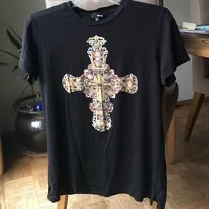 Aritzia Black Shirt with Cross