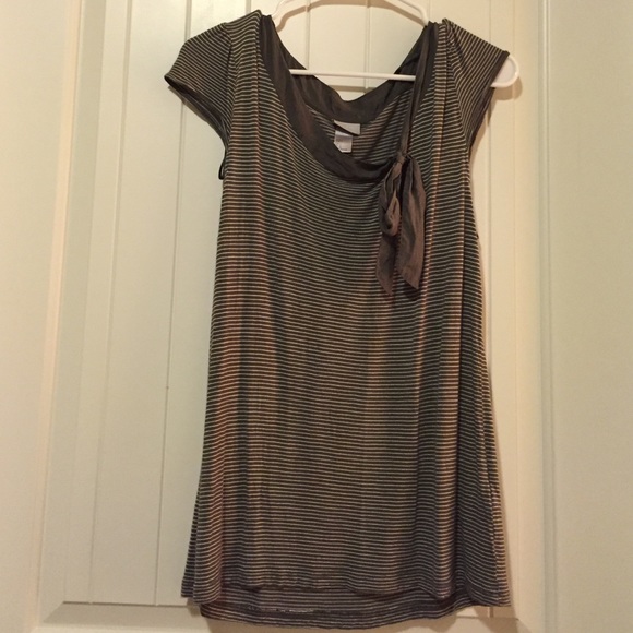 Green and white striped top