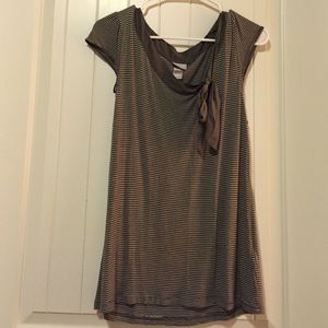 Green and white striped top