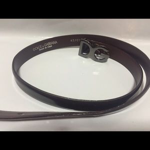 D&G brown shiny leather belt