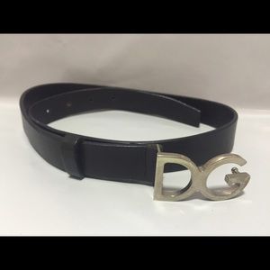 D&G black leather belt