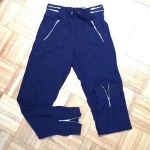 Zara blue medium rise relaxed fit jogger size S