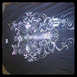 Pink cross short sleeve shirt