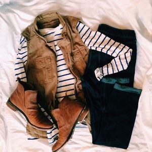 Military Green Cargo Vest