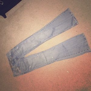Light wash blue jeans