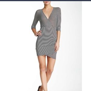 Lush, side-ruched body on dress