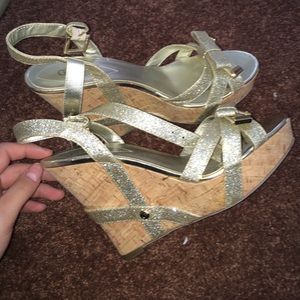 gold guess wedges