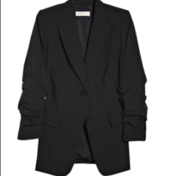 Michael Kors Shirred Sleeve Boyfriend Blazer