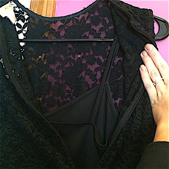 Black Midi Lace Dress - Picture 4 of 4