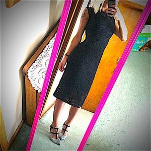 Black Midi Lace Dress