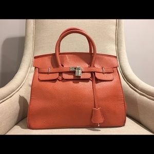Designer inspired leather handbag