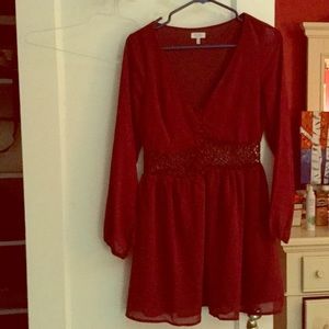 Tobi Burgundy Button up Dress