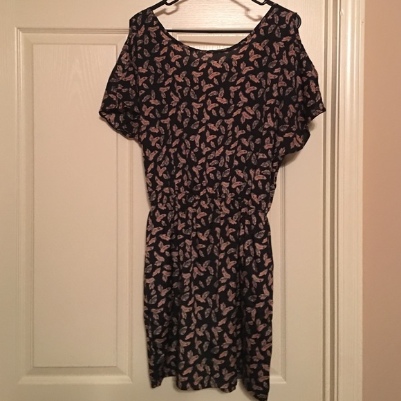 feather patterned dress