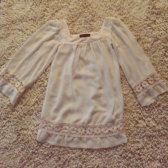 Topshop ivory/white flowy dress floral applique