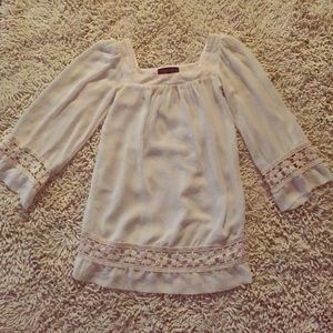 Topshop ivory/white flowy dress floral applique