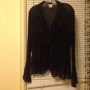 Sheer Ruffled Blouse