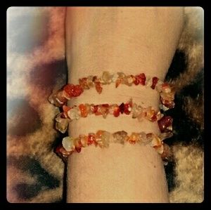 Genuine Carnelian Chip Bracelets