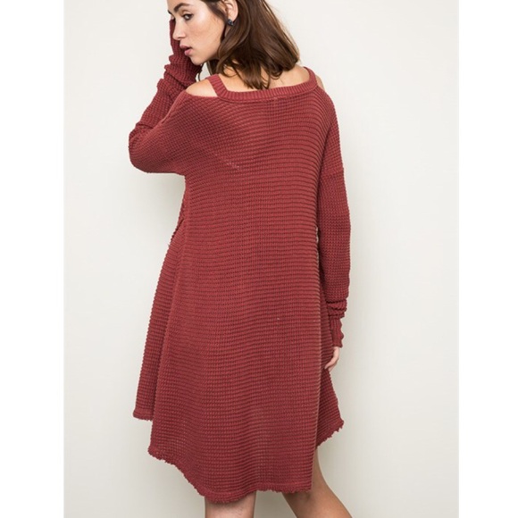 "Eternity" Cold Shoulder Sweater Tunic Top - Picture 3 of 4