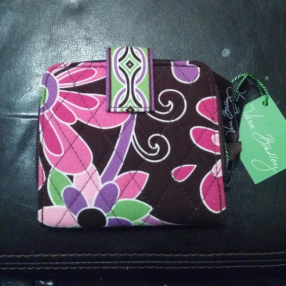 NWT Vera Bradley Purple Punch mini zip wallet
