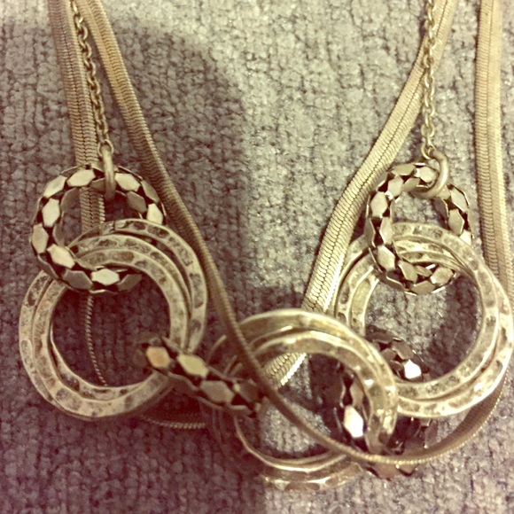 Vintage necklace 36" snake chain and circles - Picture 1 of 4