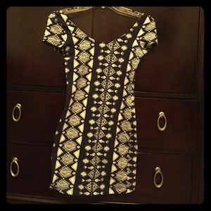 Printed Navy Blue Party Dress