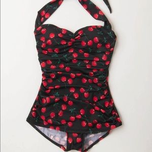 NWT Cherry Print Retro Style Swimsuit