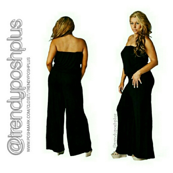Black Strapless Jumpsuit