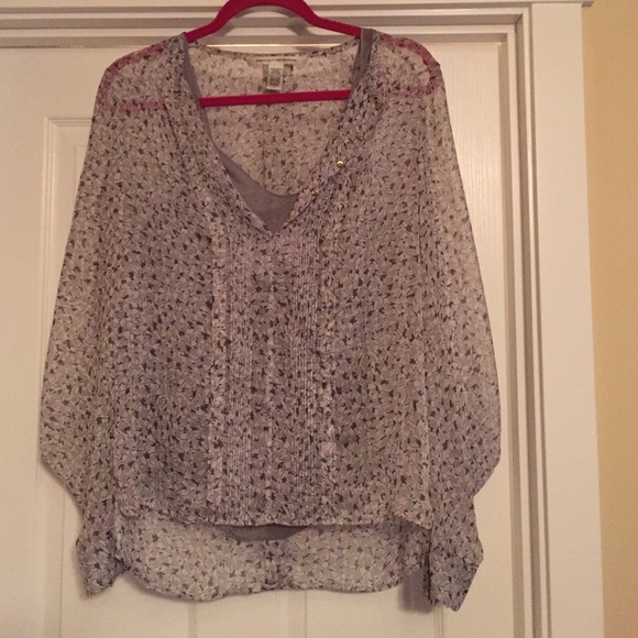 Diane von Furstenberg Tops - DVF grey flowy blouse