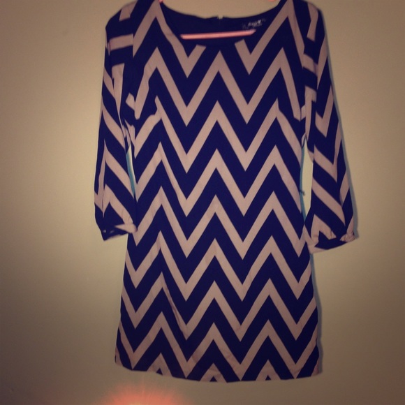 Black and white chevron dress