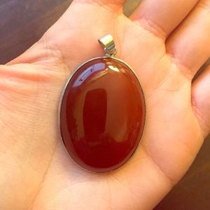 Deep red carnelian AGATE pendant