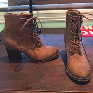 Heeled combat booties